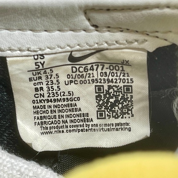 Nike Waffle Trainer Sneaker Women's Sz 6 1/2 Black White 9.3.6=I.6.3 - Picture 11 of 11